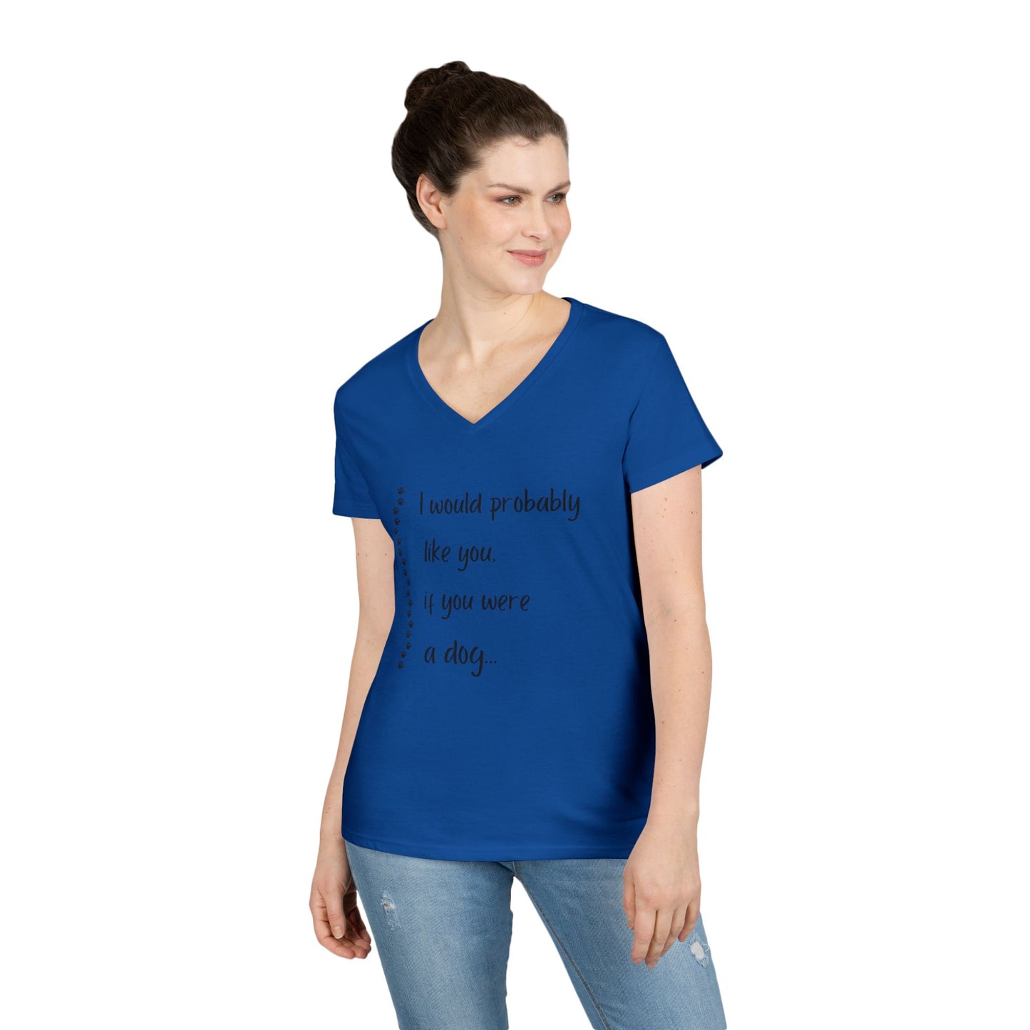 Cute Dog Lover V-Neck T-Shirt, Funny Pet Tee, Animal Lover Gift, Casual Everyday Wear, Dog Mom Shirt, Gift for Dog Owners