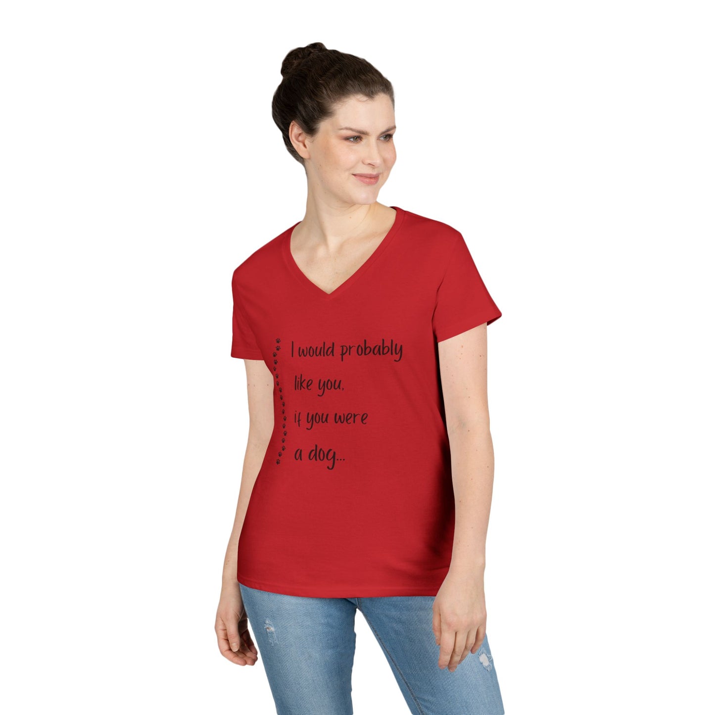 Cute Dog Lover V-Neck T-Shirt, Funny Pet Tee, Animal Lover Gift, Casual Everyday Wear, Dog Mom Shirt, Gift for Dog Owners
