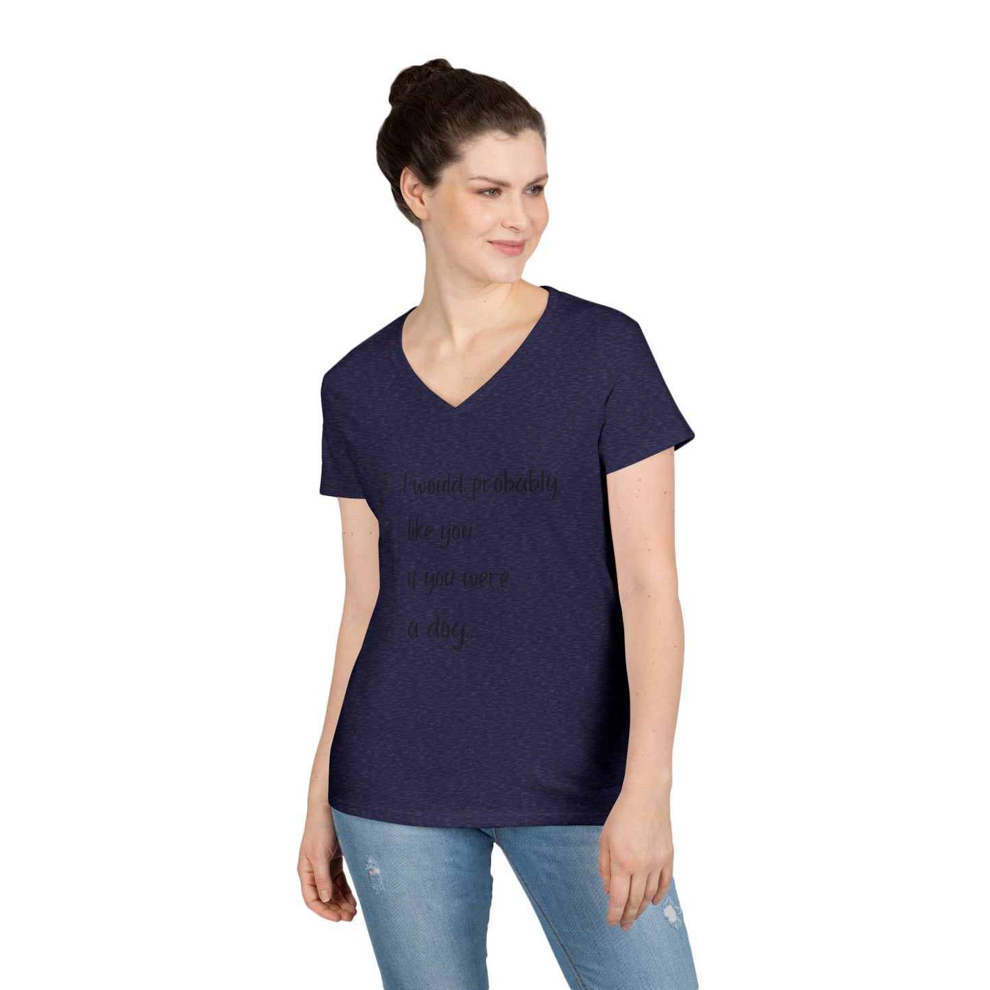 Cute Dog Lover V-Neck T-Shirt, Funny Pet Tee, Animal Lover Gift, Casual Everyday Wear, Dog Mom Shirt, Gift for Dog Owners