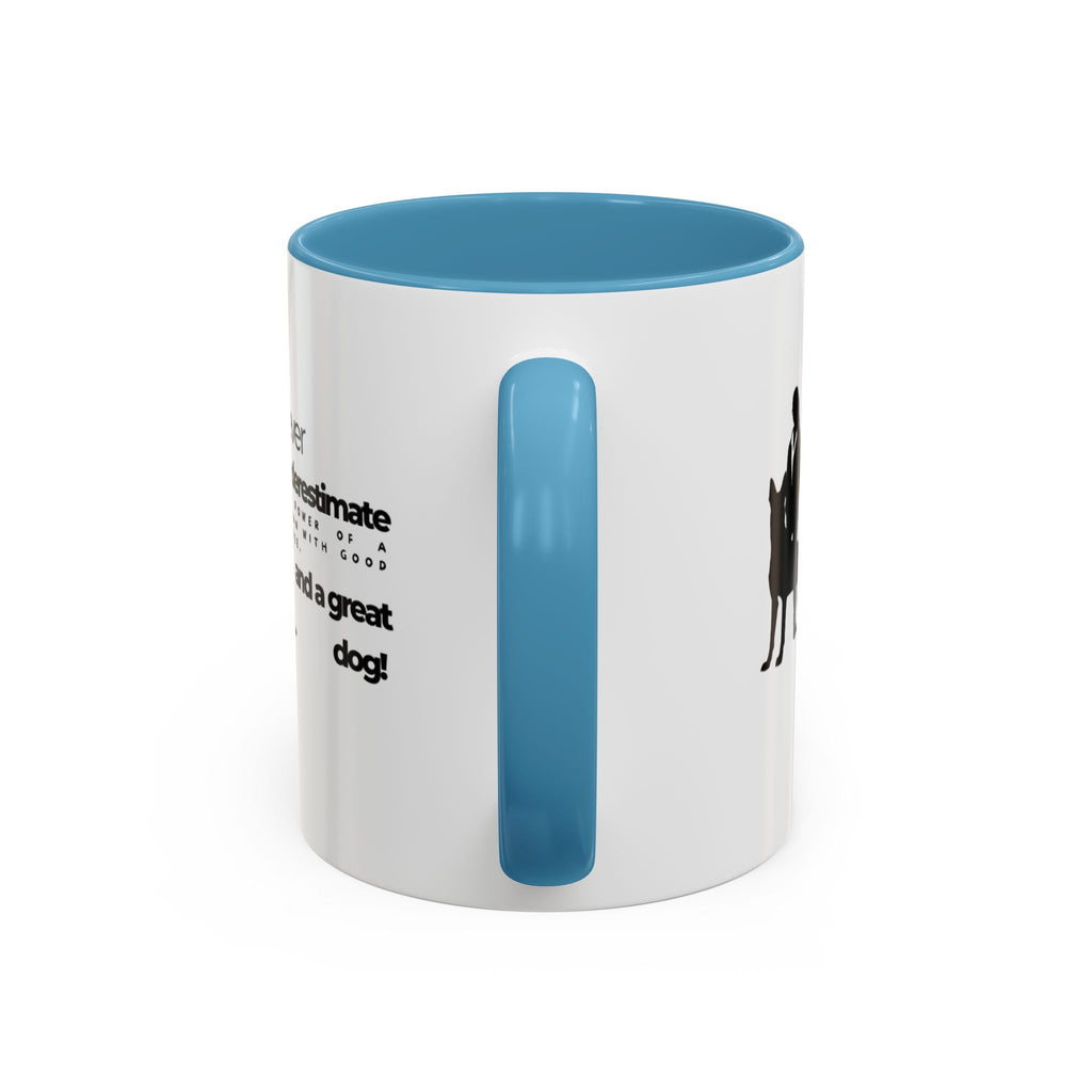 Never Underestimate a Woman Accent Coffee Mug (11, 15oz)