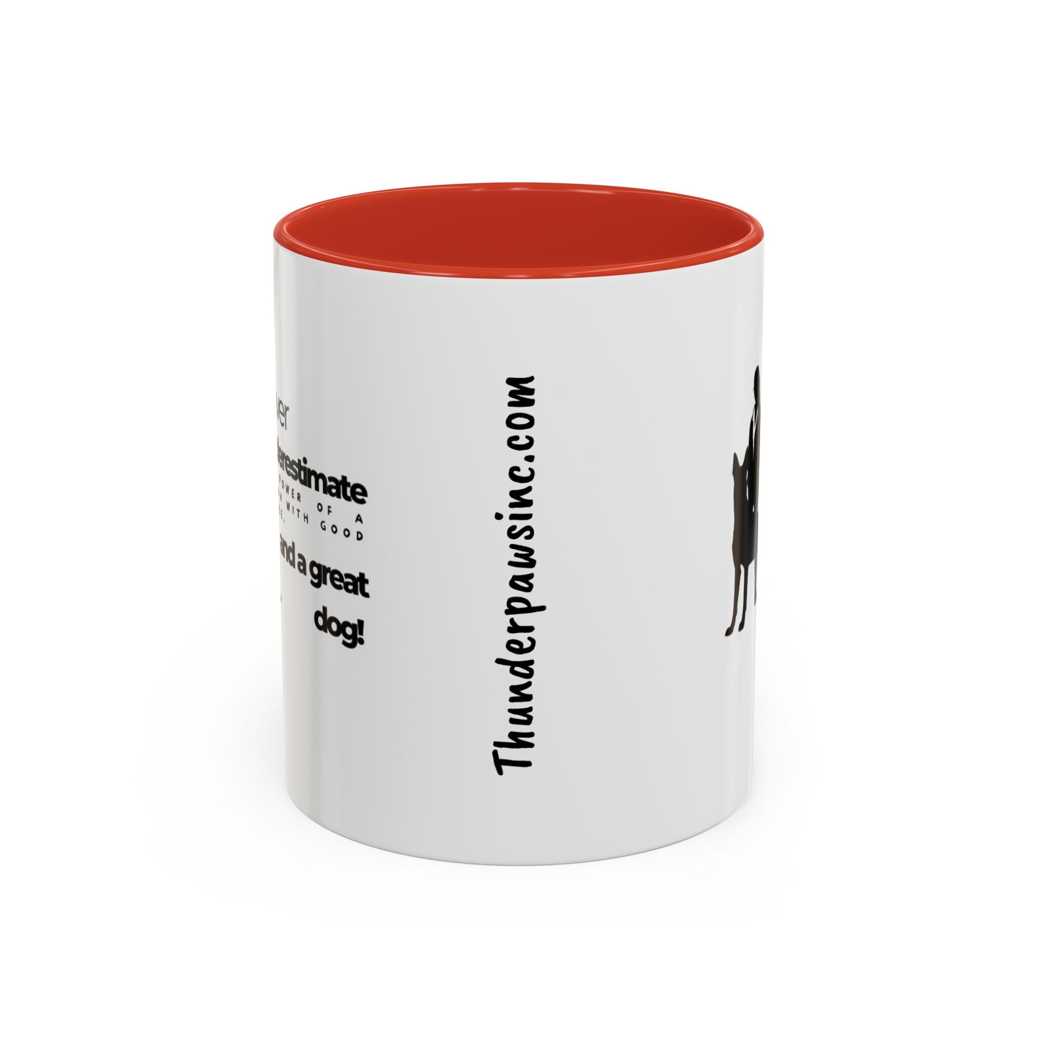 Never Underestimate a Woman Accent Coffee Mug (11, 15oz)