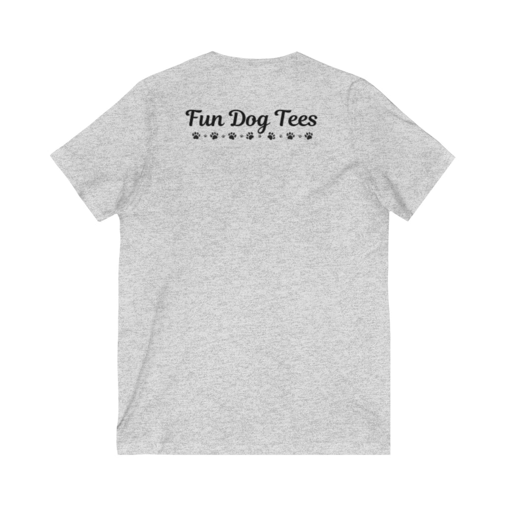 Easily Distracted by Dogs V-Neck Tee, Funny Dog Lover Shirt, Pet Owner Gift, Casual Daily Wear, Unisex Dog T-Shirt
