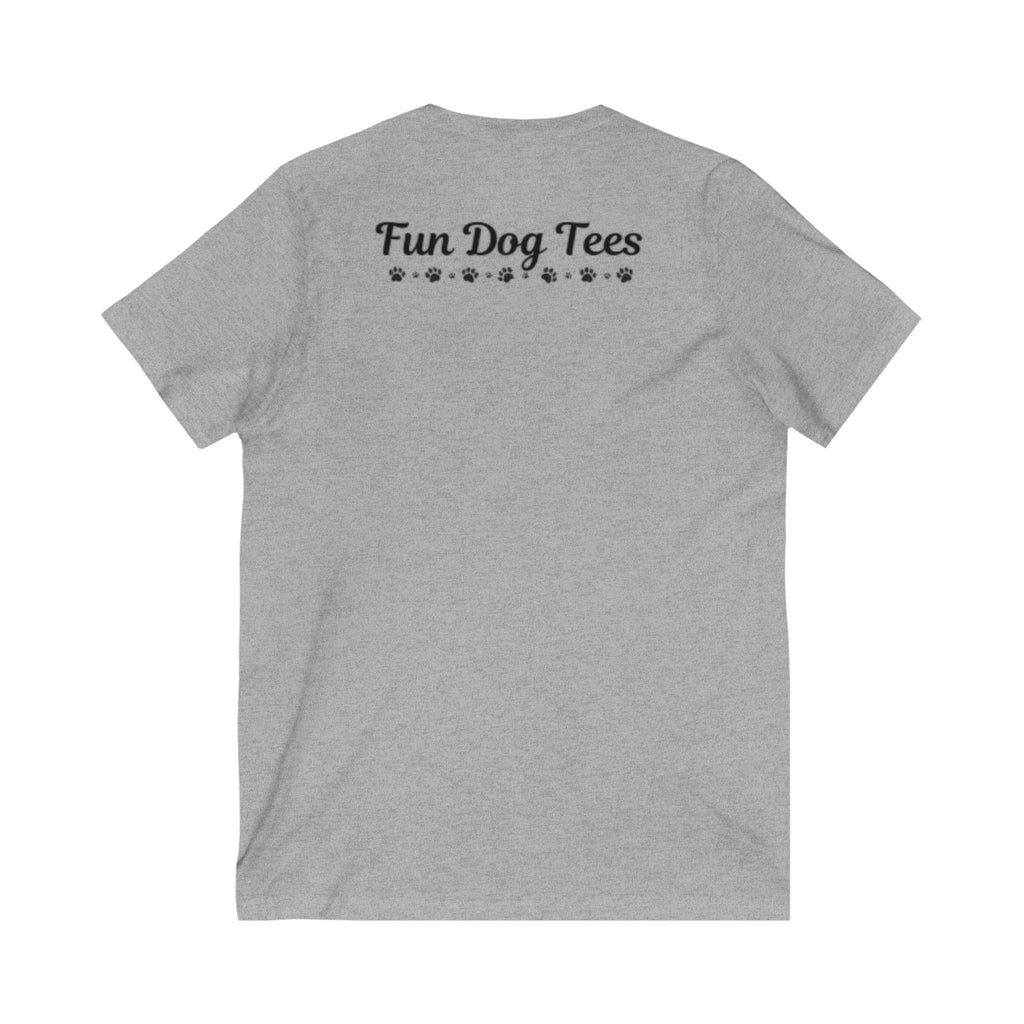 Easily Distracted by Dogs V-Neck Tee, Funny Dog Lover Shirt, Pet Owner Gift, Casual Daily Wear, Unisex Dog T-Shirt