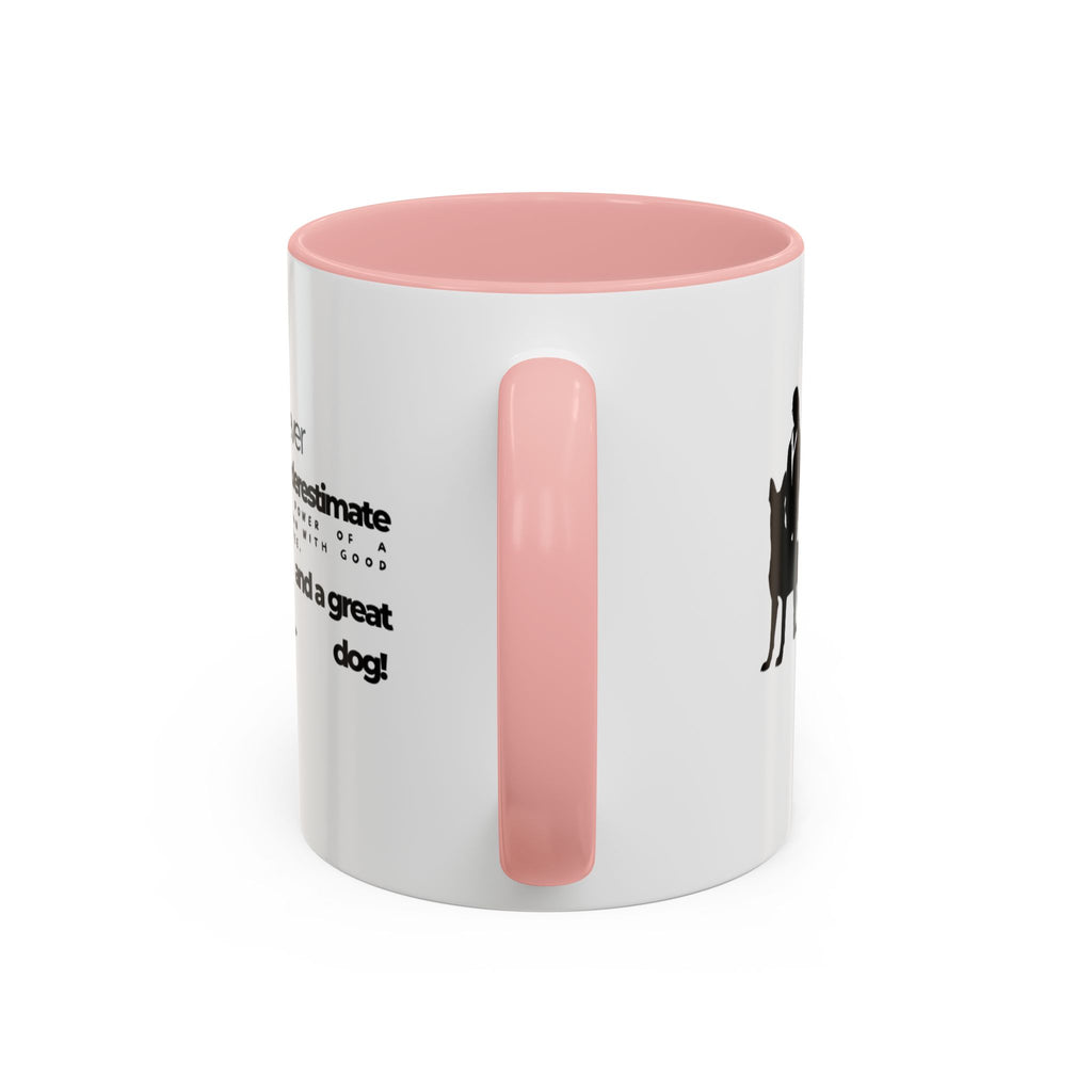 Never Underestimate a Woman Accent Coffee Mug (11, 15oz)
