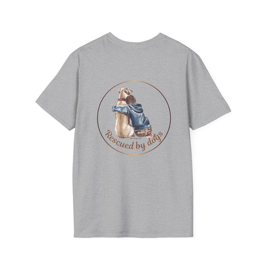 Rescued by Dogs T-Shirt, Cute Dog Lover Tee, Unisex Softstyle Tee