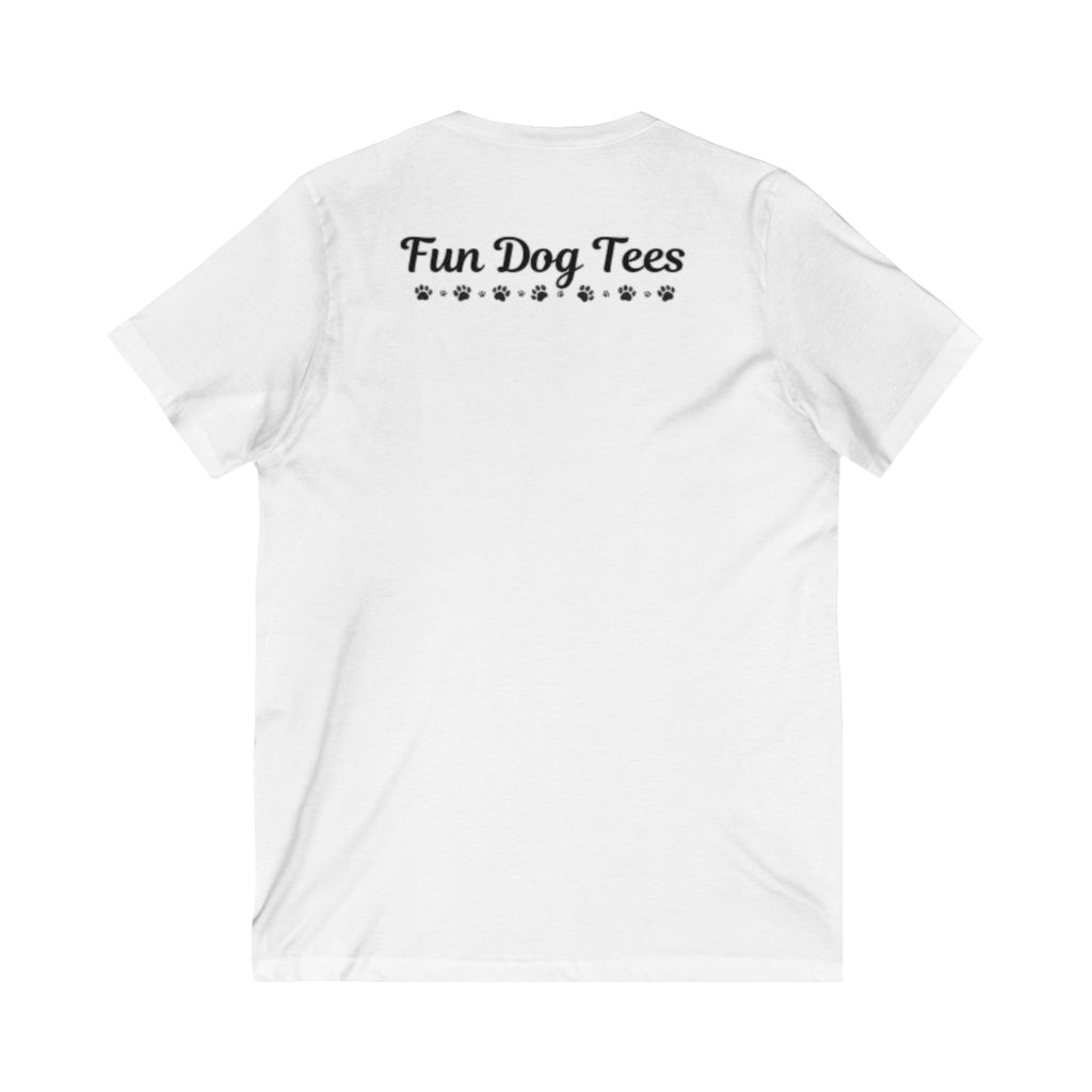 Easily Distracted by Dogs V-Neck Tee, Funny Dog Lover Shirt, Pet Owner Gift, Casual Daily Wear, Unisex Dog T-Shirt