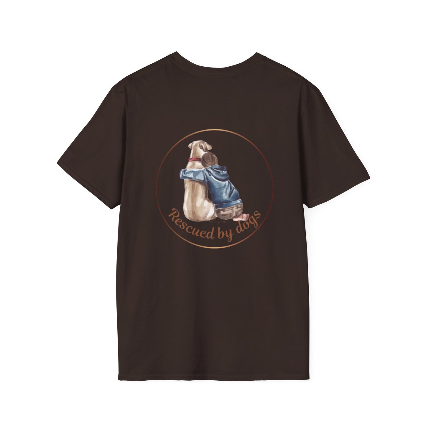 Rescued by Dogs T-Shirt, Cute Dog Lover Tee, Unisex Softstyle Tee