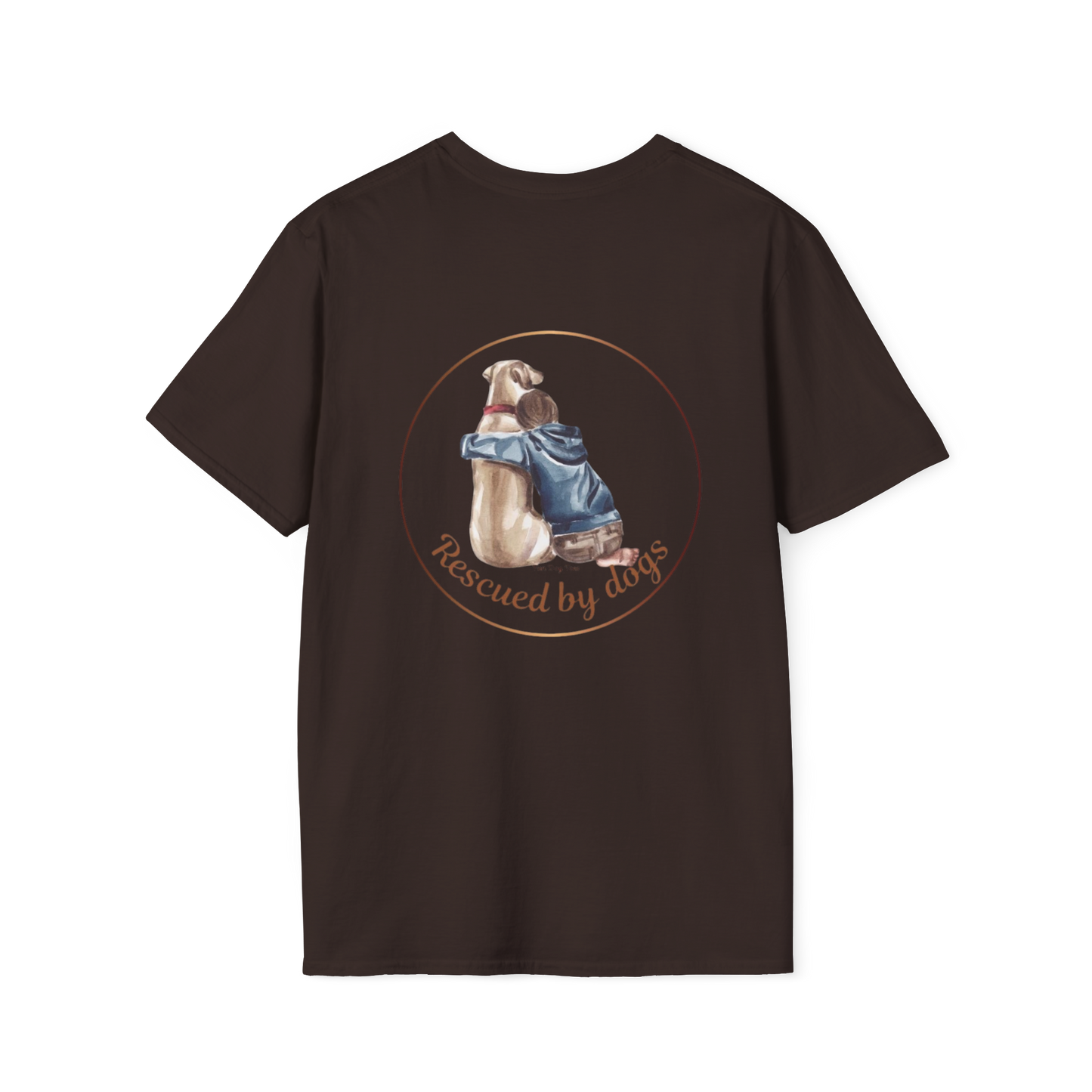 Rescued by Dogs T-Shirt, Cute Dog Lover Tee, Unisex Softstyle Tee